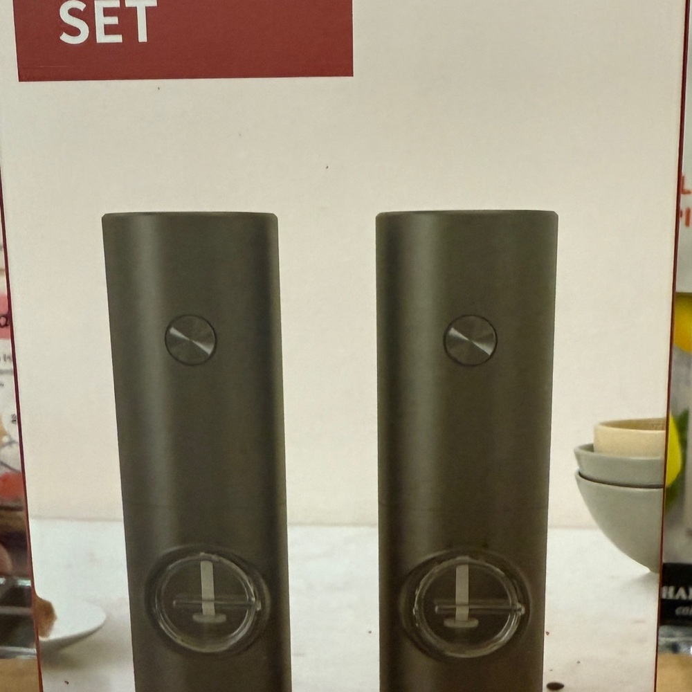 Electric Salt and Pepper Grinder Set, Matte Dark Gray - Unbranded